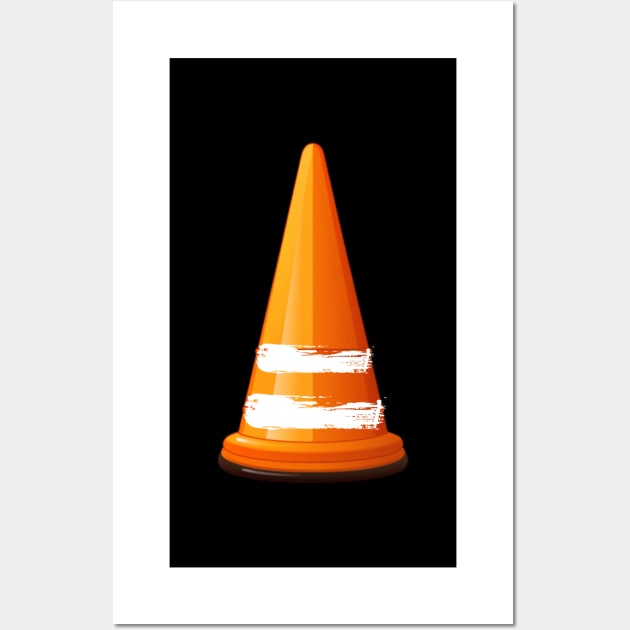 Orange Traffic Cone, minimalistic, gift present ideas Wall Art by Pattyld